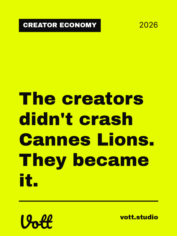 The creators took over Cannes Lions 2026 — Vott research